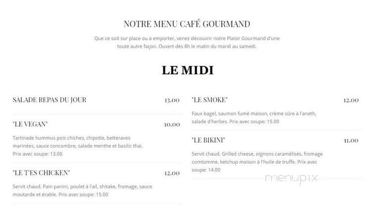 Plaisir Gourmand Restaurant & Traiteur - North Hatley, QC menu_pic