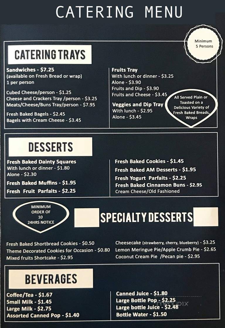 Grandma Lee's Bakery & Eating Place - Saskatoon, SK menu_pic