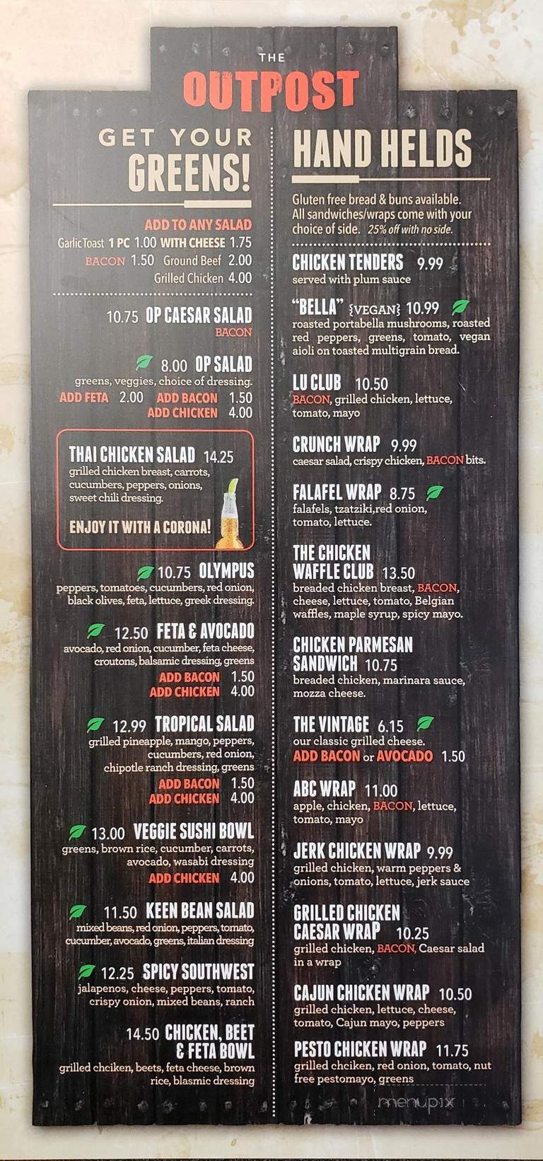 The Outpost - Thunder Bay, ON menu_pic