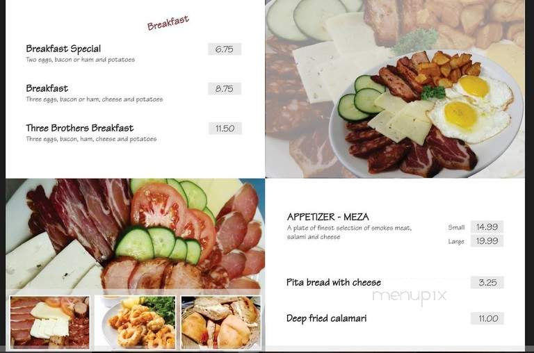 Three Brothers Restaurant - Etobicoke, ON menu_pic
