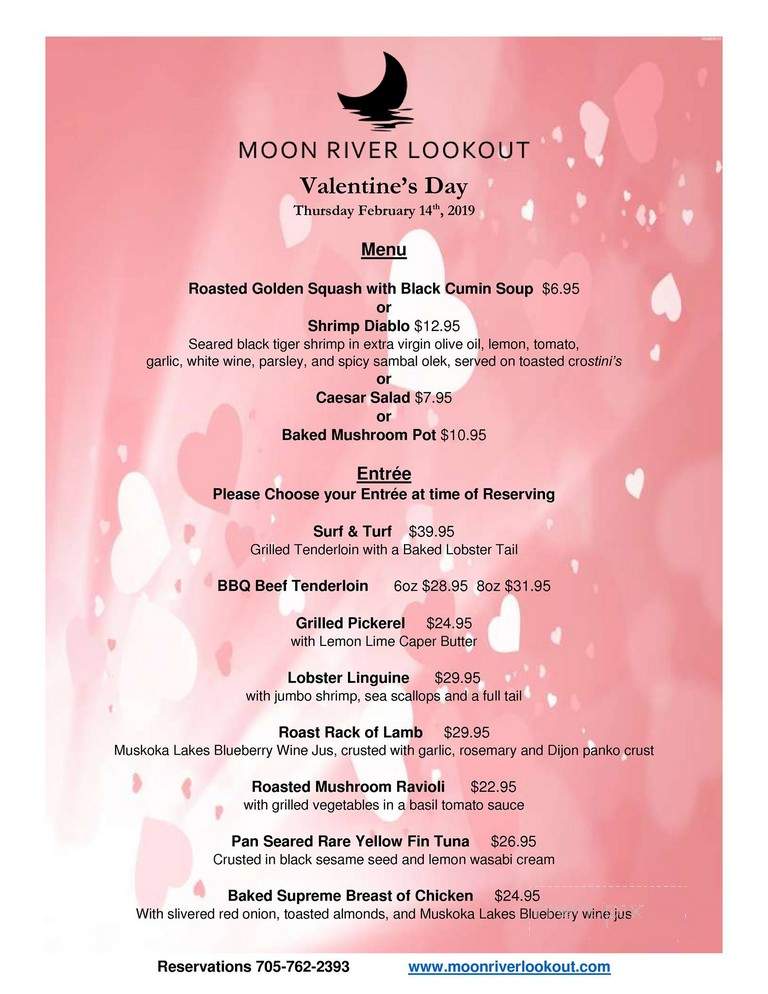 The Moon River Lookout - Muskoka Lakes, ON menu_pic