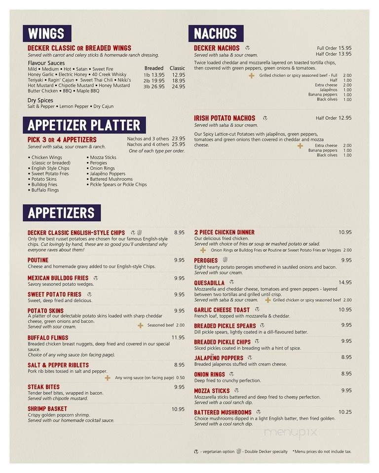 Double Decker Tavern & Restaurant - Brandon, MB menu_pic