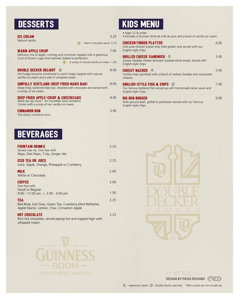 Double Decker Tavern & Restaurant - Brandon, MB menu_pic