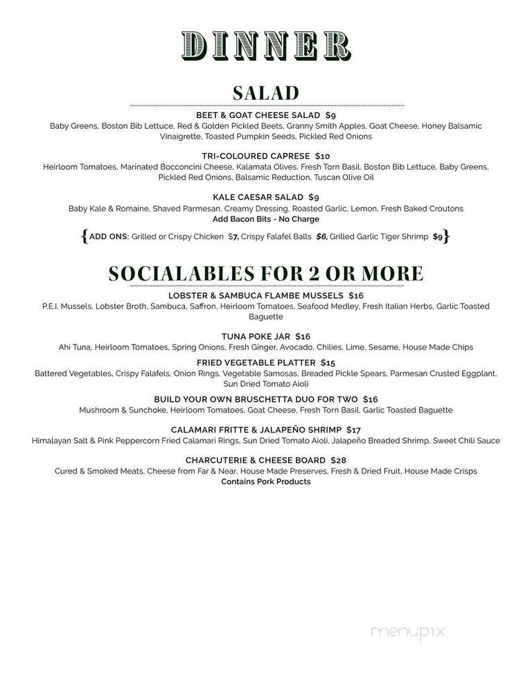 Memories Restaurant - Collingwood, ON menu_pic