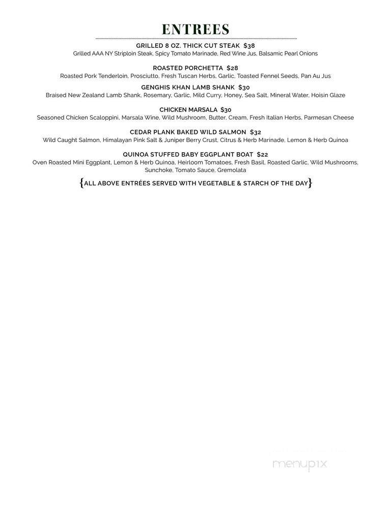 Memories Restaurant - Collingwood, ON menu_pic