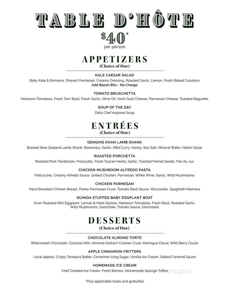 Memories Restaurant - Collingwood, ON menu_pic
