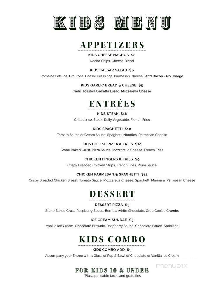 Memories Restaurant - Collingwood, ON menu_pic