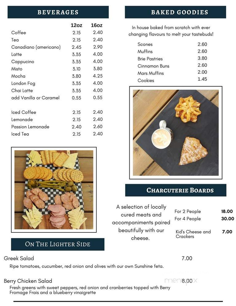 Little Qualicum Cheeseworks - Nanaimo District, BC menu_pic