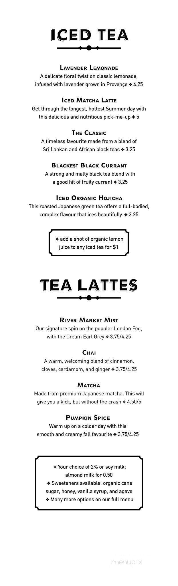 Great Wall Tea Company - New Westminster, BC menu_pic