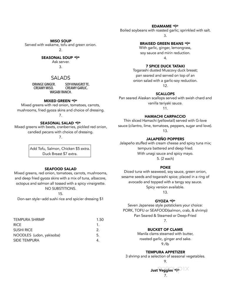 Syringa Japanese Cafe & Sushi - Coeur D'Alene, ID menu_pic