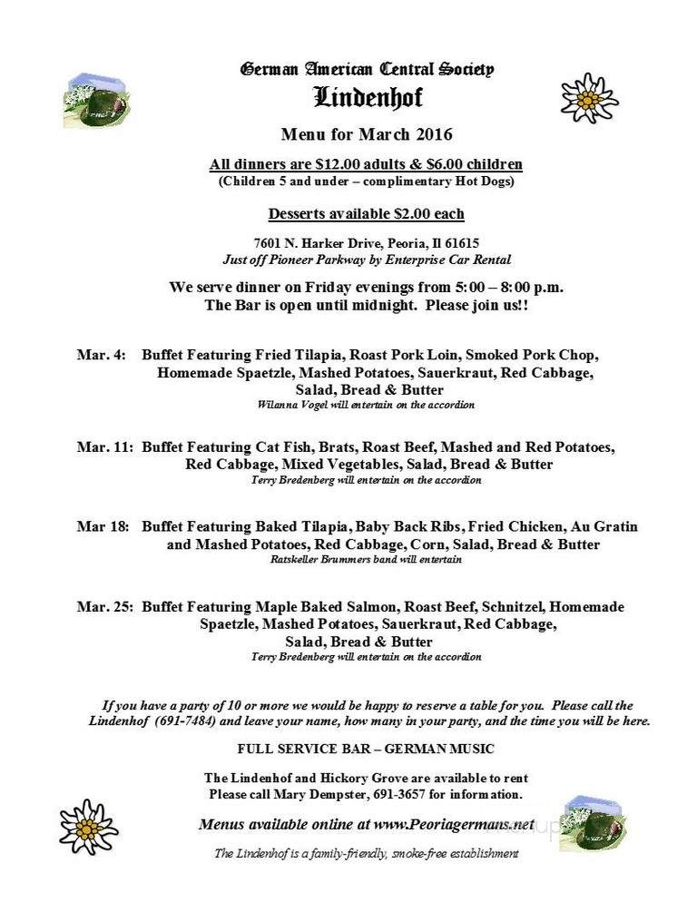 German American Central Scty - Peoria, IL menu_pic