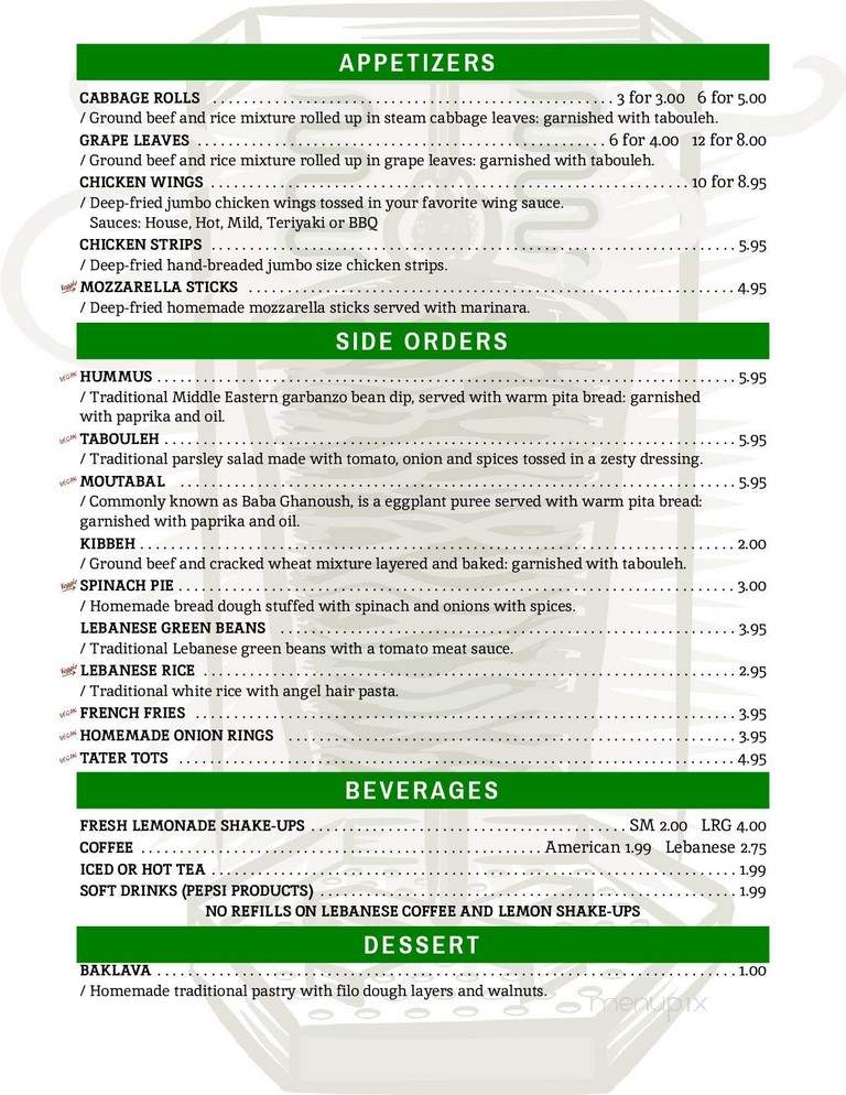 Haddad Restaurant - Peoria, IL menu_pic