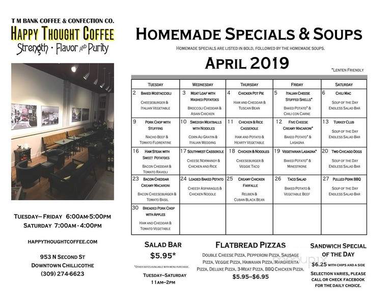 Happy Thought Coffee - Chillicothe, IL menu_pic