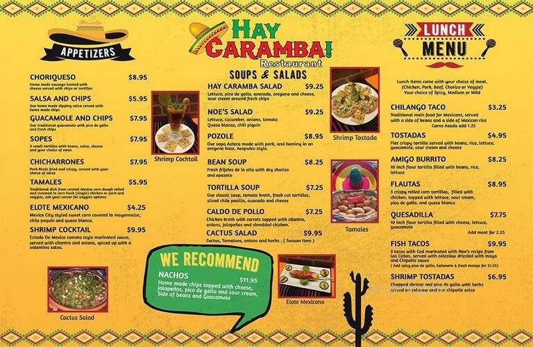 Hay Caramba Restaurant - Park Ridge, IL menu_pic