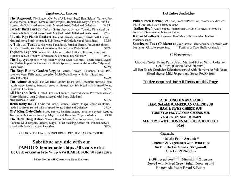Adam's Street Cafe - Peoria, IL menu_pic