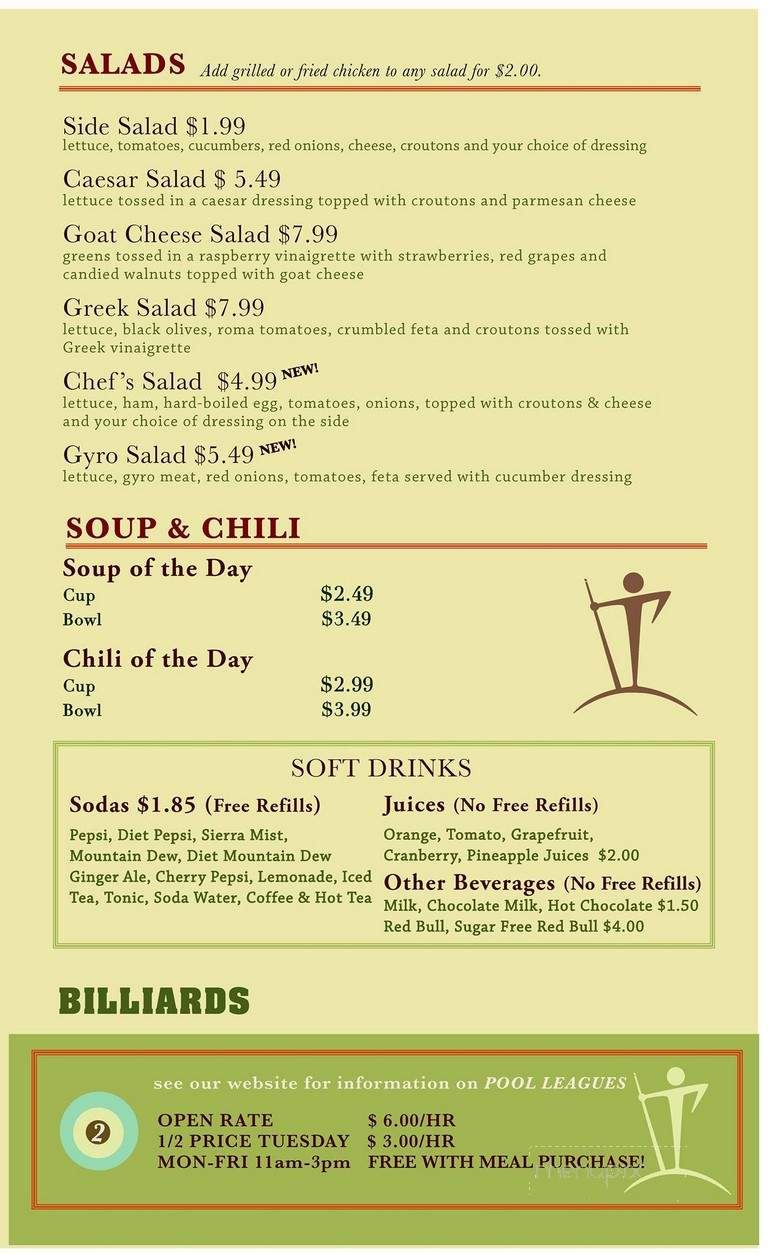 Jupiters - Champaign, IL menu_pic