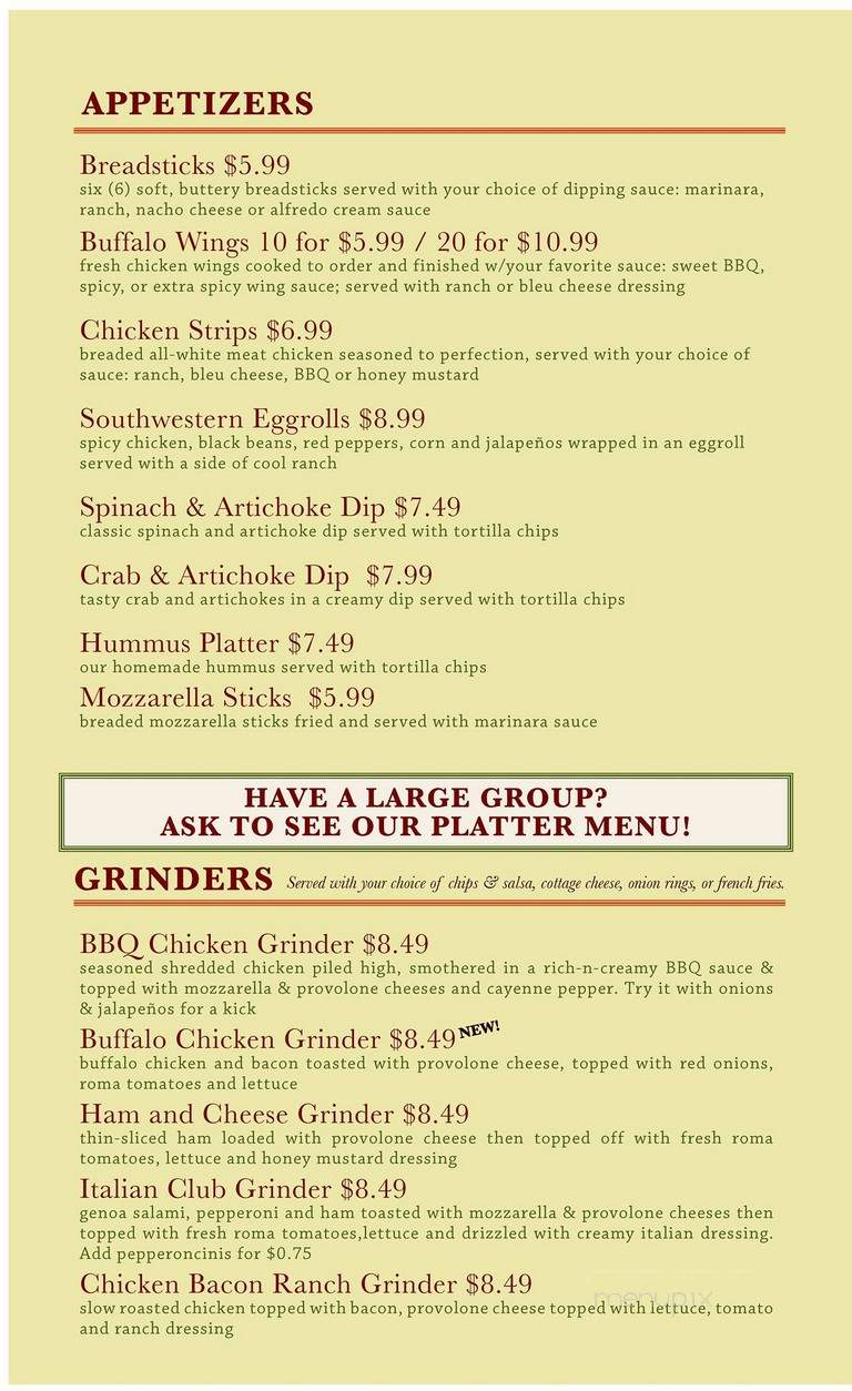 Jupiters - Champaign, IL menu_pic