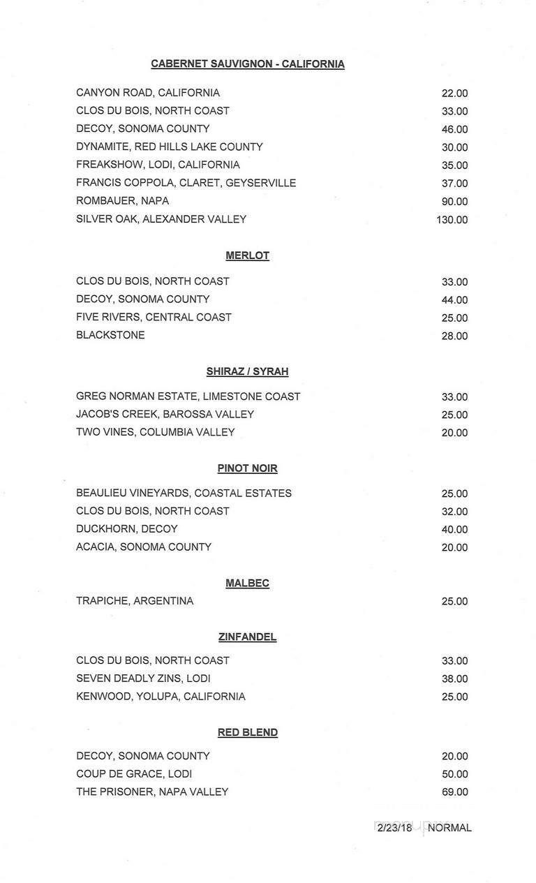 Alexander's Steakhouse - Normal, IL menu_pic