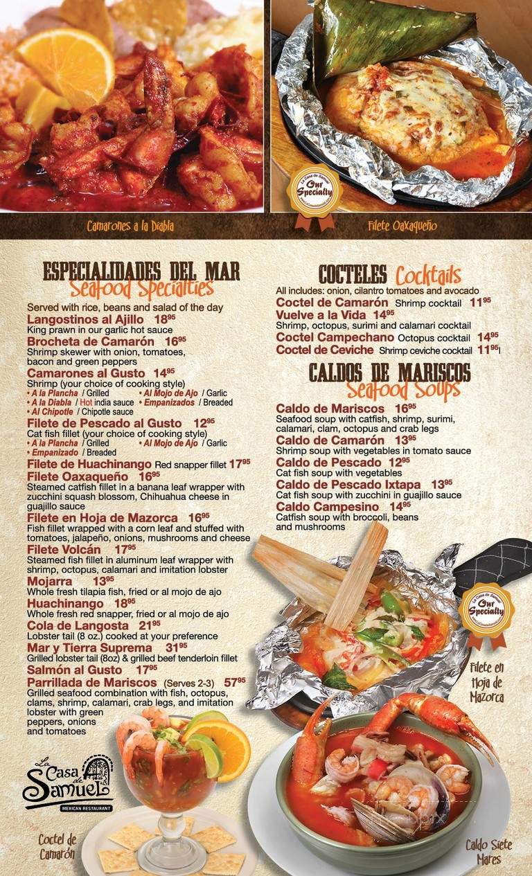 La Casa De Samuel - Chicago, IL menu_pic