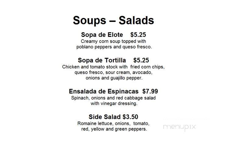 La Encantada - Chicago, IL menu_pic