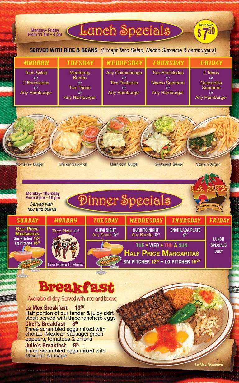 La Mex - Joliet, IL menu_pic