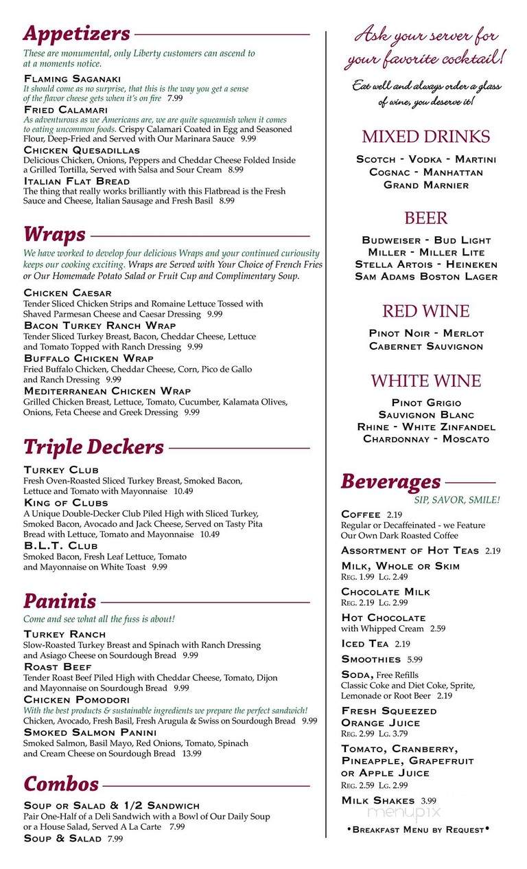 Liberty Restaurant - Libertyville, IL menu_pic