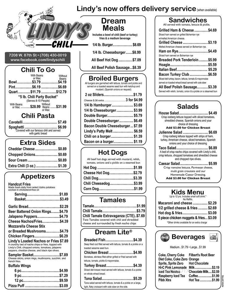 Lindy's Chili & Gertie's Ice Cream - Morris, IL menu_pic
