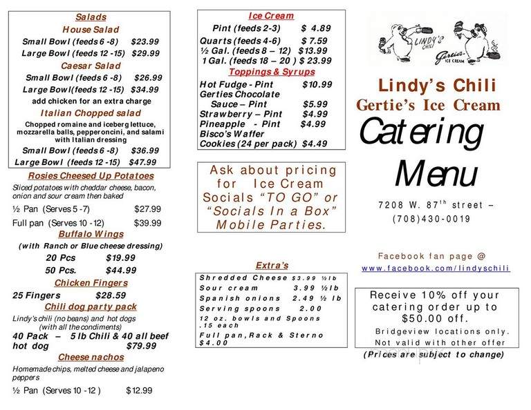 Lindy's Chili & Gertie's Ice Cream - Morris, IL menu_pic