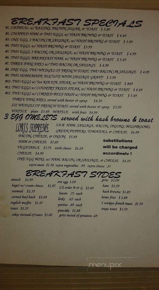 Lori's Diner - Kankakee, IL menu_pic