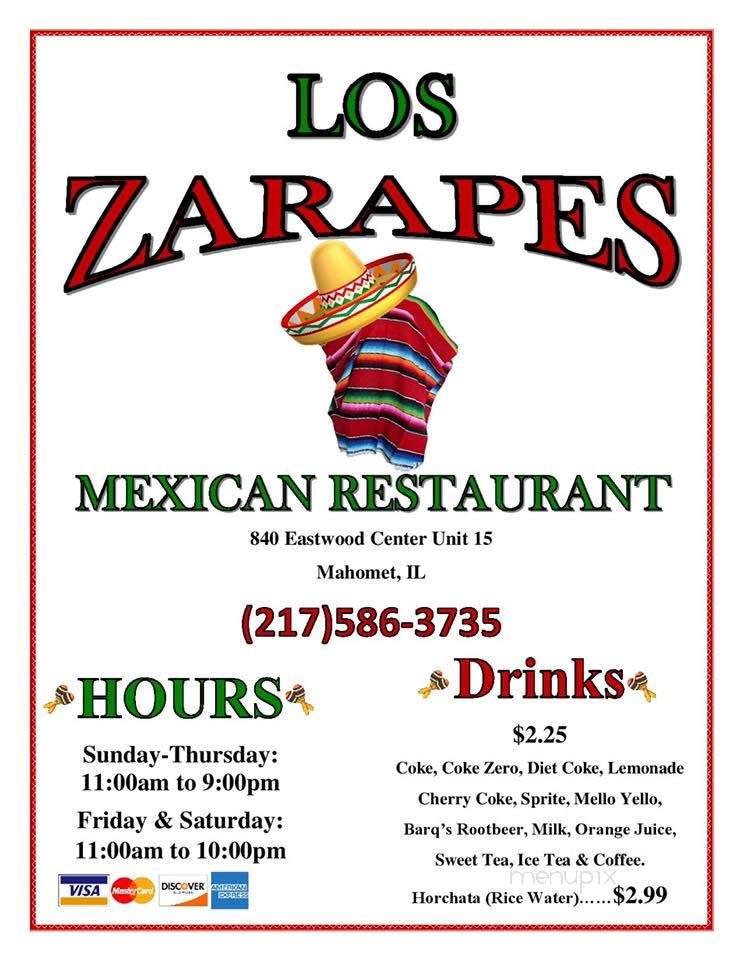 Los Zarapes - Mahomet, IL menu_pic