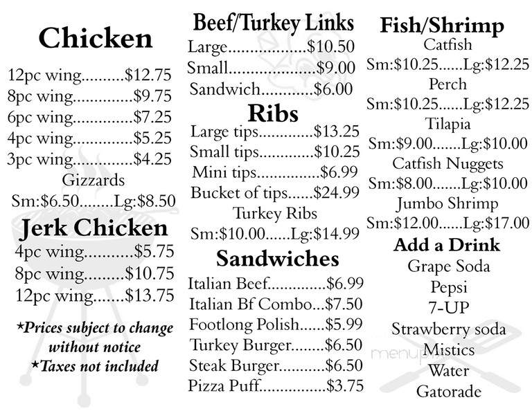 Malones Bar-B-Q - Harvey, IL menu_pic