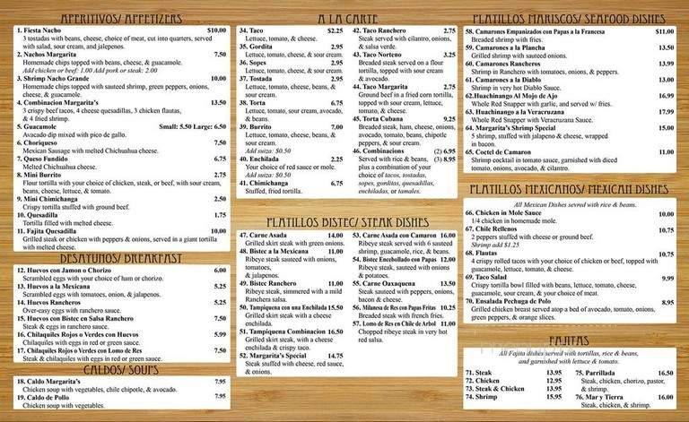 Margarita's - Lynwood, IL menu_pic