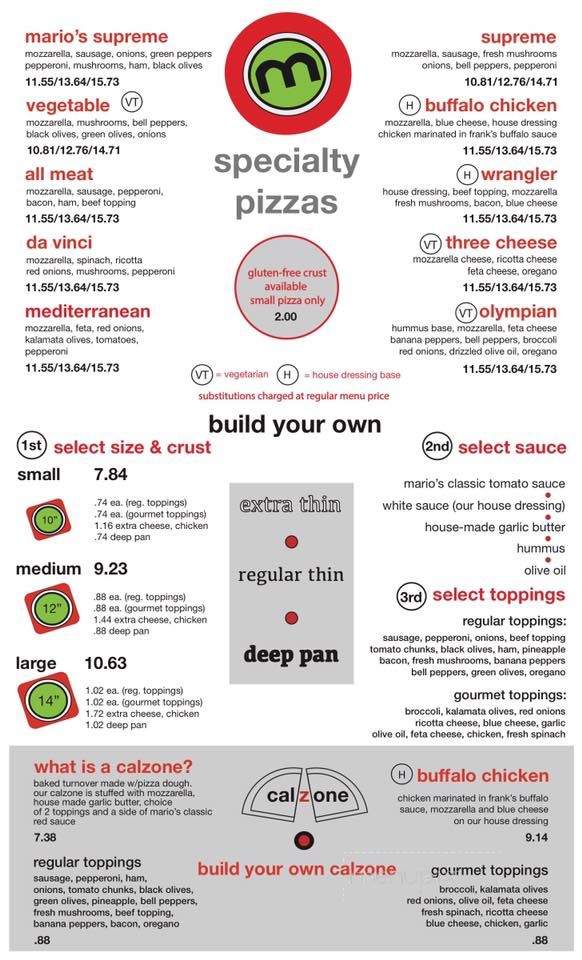 Mario's Pizza - Greenville, IL menu_pic