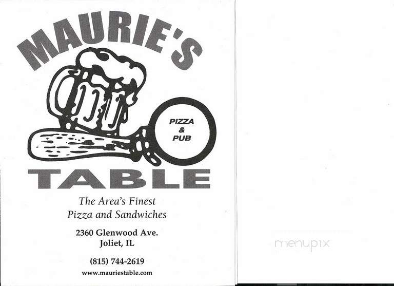 Maurie's Table - Joliet, IL menu_pic
