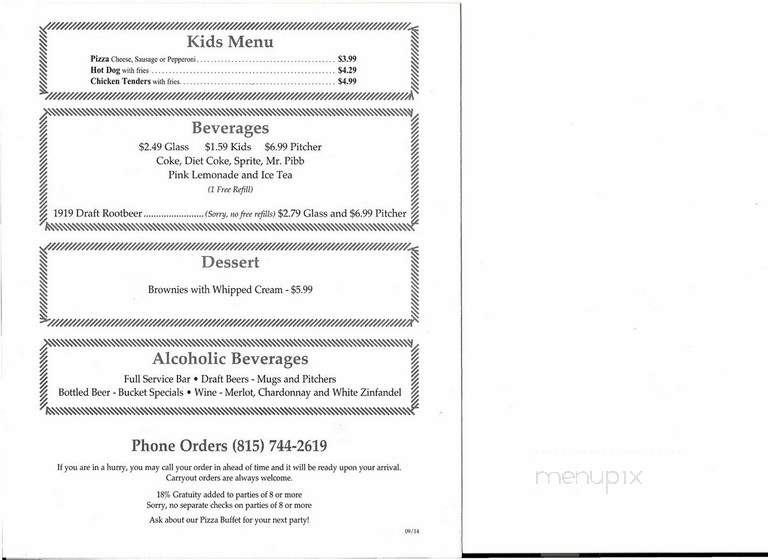 Maurie's Table - Joliet, IL menu_pic