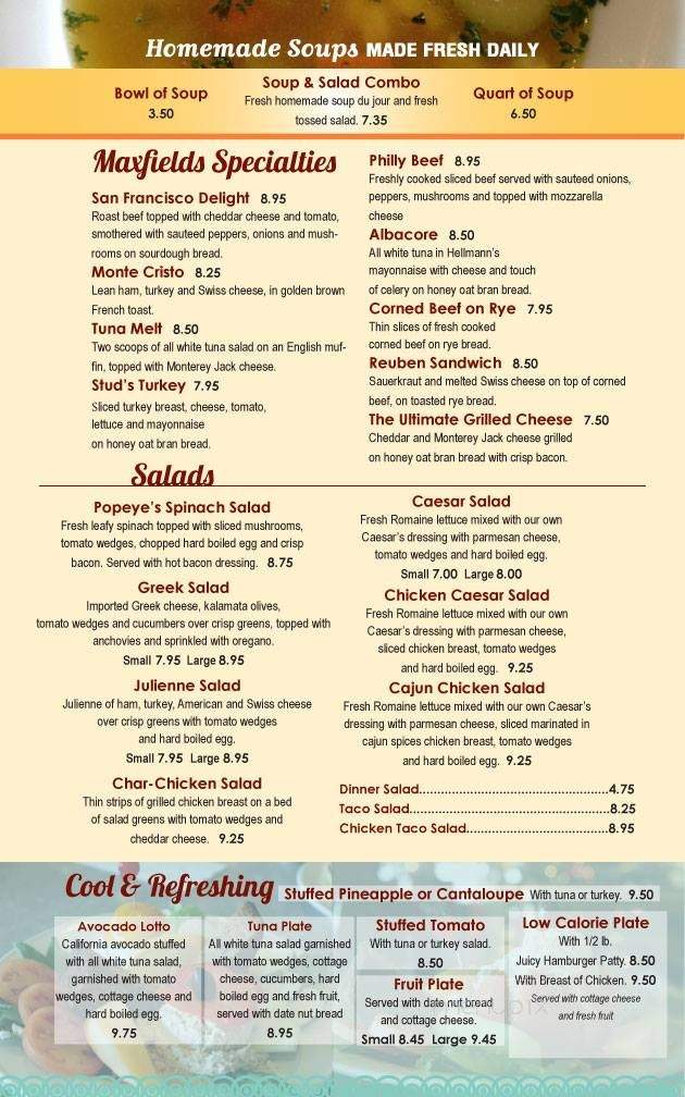 Maxfield's Pancake House - Schaumburg, IL menu_pic