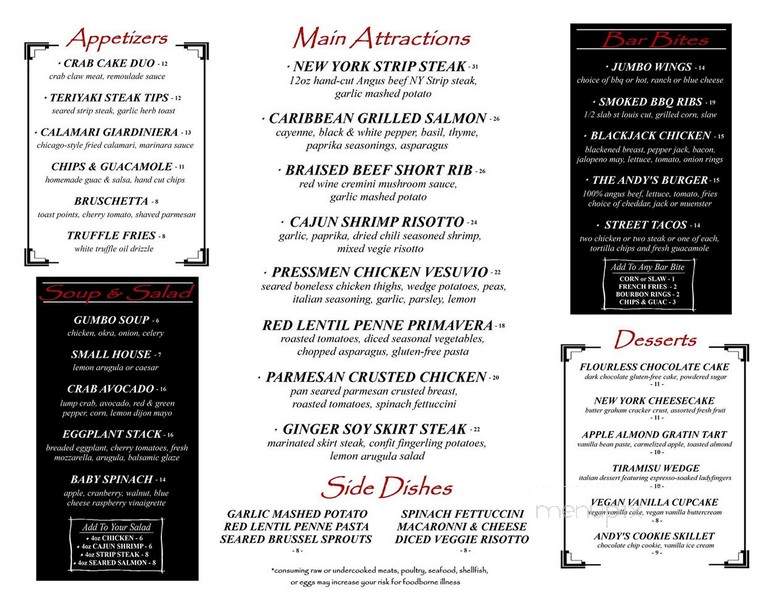 Andy's Two - Chicago, IL menu_pic