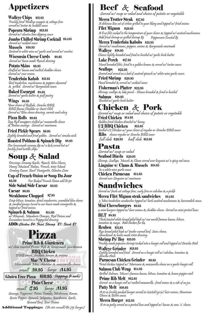 Mecca's Restaurant - Chicago, IL menu_pic
