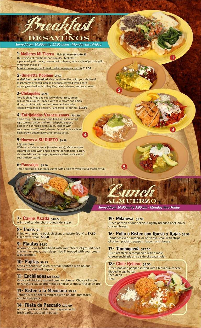 Mi Tierra - Chicago, IL menu_pic