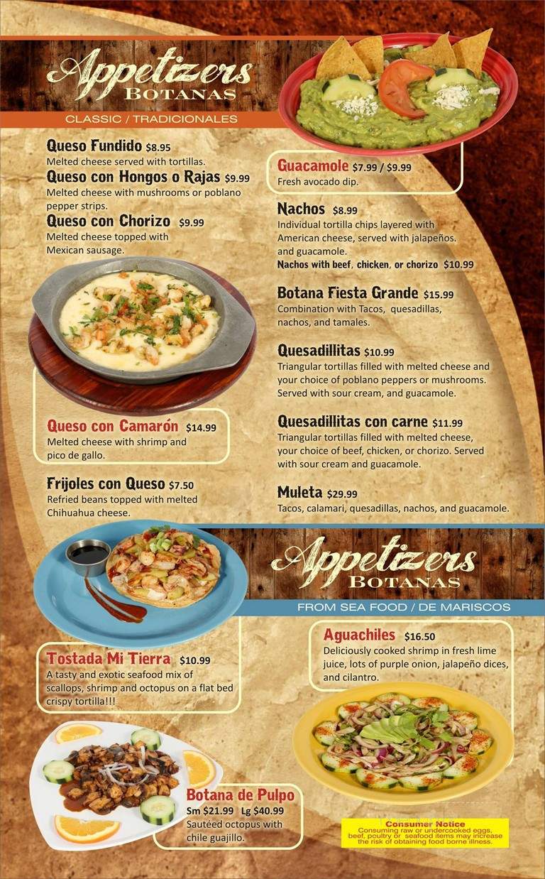 Mi Tierra - Chicago, IL menu_pic
