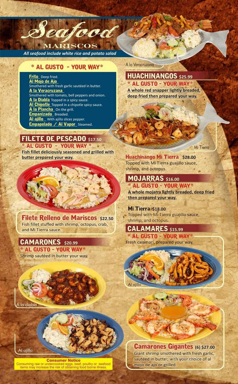 Mi Tierra - Chicago, IL menu_pic