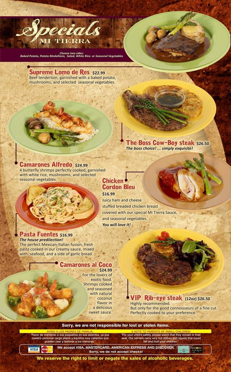 Mi Tierra - Chicago, IL menu_pic