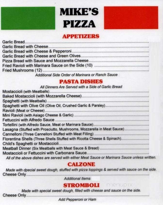 Mike's Pizza & Pasta - Jerseyville, IL menu_pic