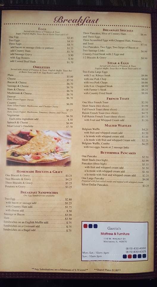 Milford Family Restaurant - Milford, IL menu_pic