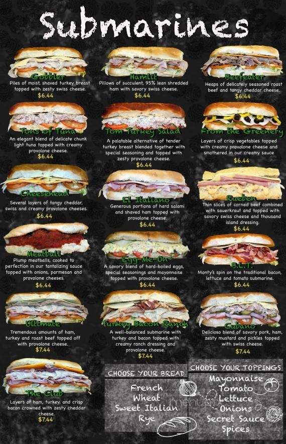 Monty's Submarines - Springfield, IL menu_pic