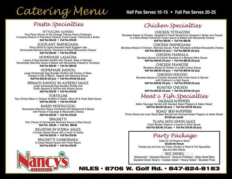 Nancy's Pizza & Restaurant - Niles, IL