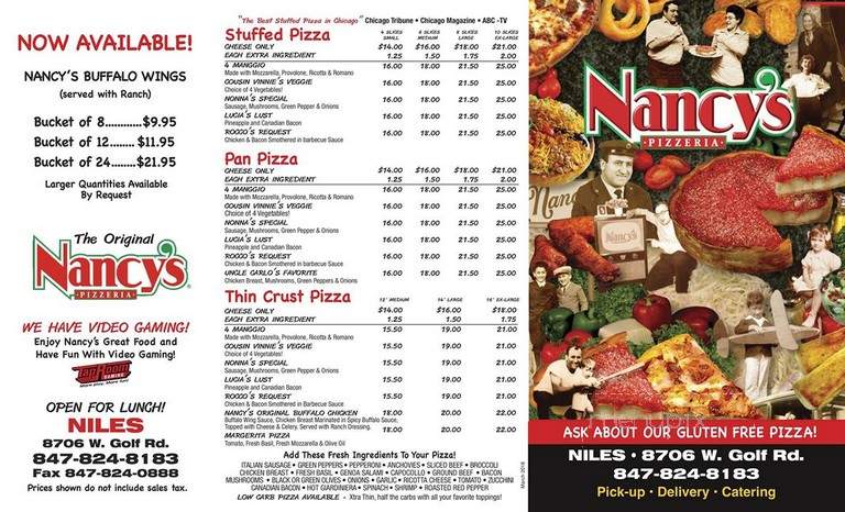 Nancy's Pizzeria - Westmont, IL menu_pic