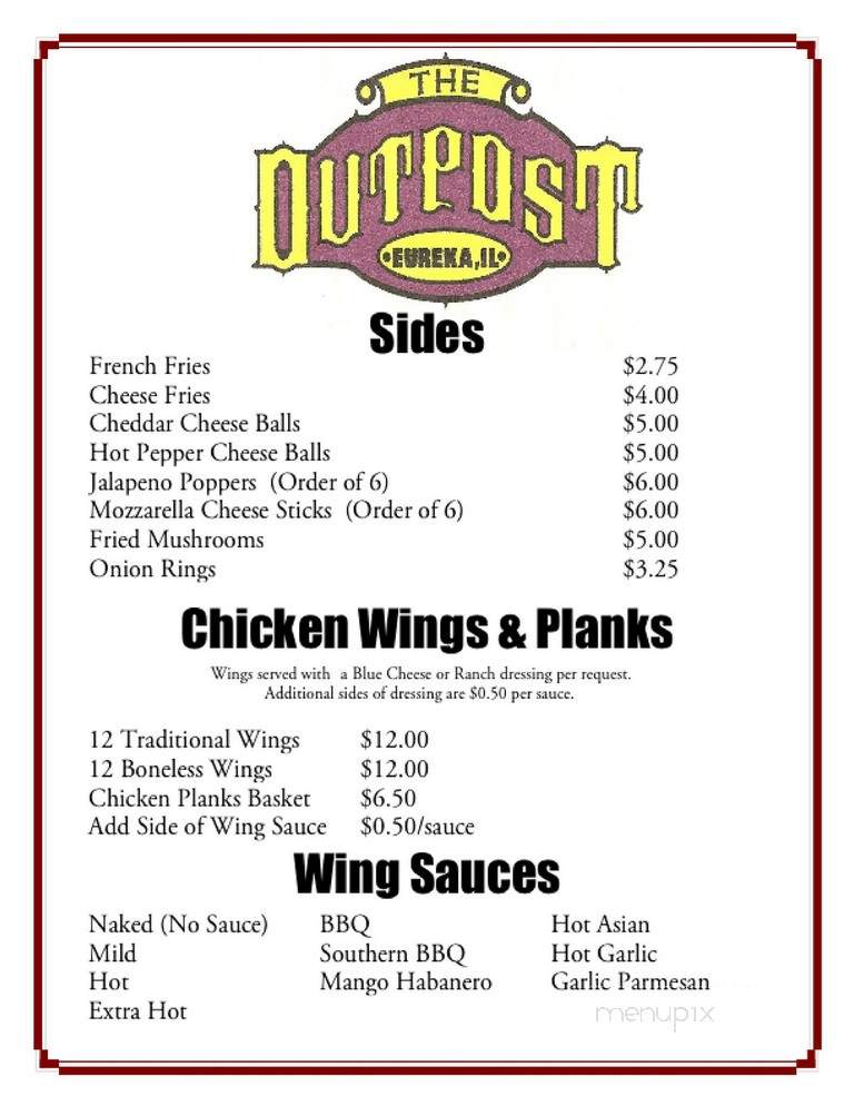 Outpost - Chicago, IL menu_pic