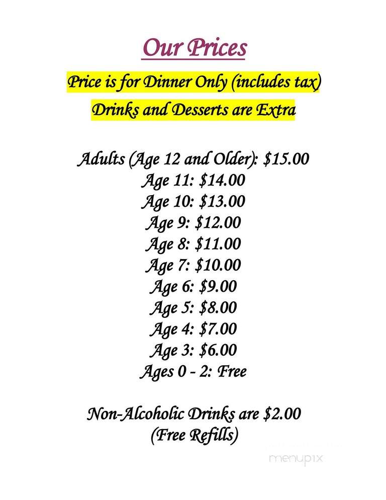 Peach Tree Cafe - Brussels, IL menu_pic