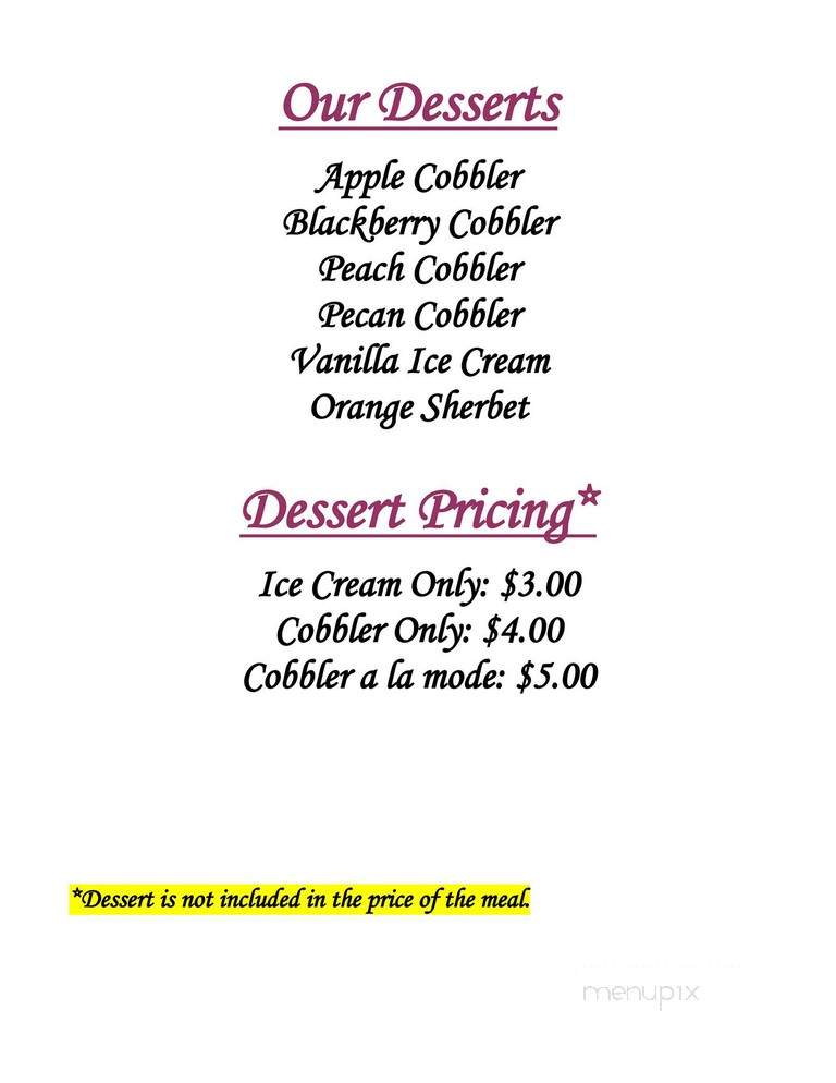 Peach Tree Cafe - Brussels, IL menu_pic